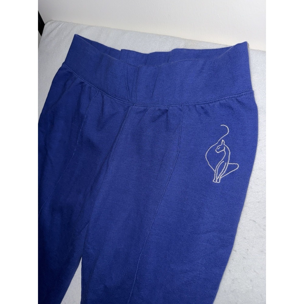 Baby Phat Embroidered Logo Big 1X Wide‎ Leg Purple Blue Sweat Pants Vintage Y2K